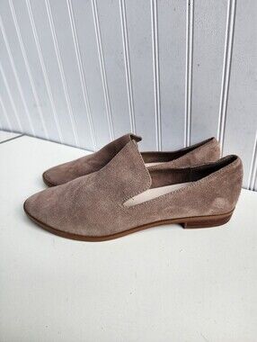 Crown Vintage Womens Carla 2 Tan Suede Leather Slip On Loafers Flats Sz 8.5